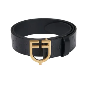 Equestro Cintura in cuoio logata con fibbia logo