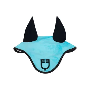 Equestro Cuffietta GP effetto camoscio con logo - Full Azzurro
