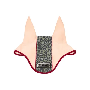 Equestro Cuffietta in tessuto tecnico con fascia leopardata - Full Cameo Rose/Scooter