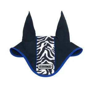 Equestro Cuffietta in tessuto tecnico con fascia zebrata - Full Blu Navy/Blu Sodalite
