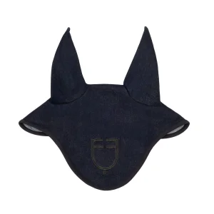 Equestro Cuffietta in tessuto tecnico effetto denim