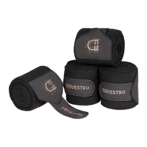 Equestro Fasce in pile con logo in strass - set 4