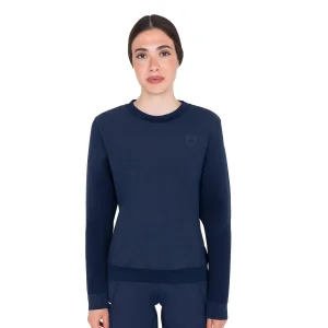 Equestro Felpa tecnica donna girocollo con inserti micro mesh