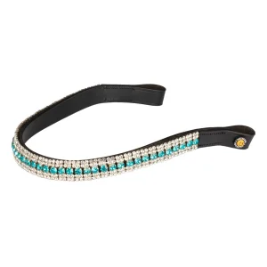 Equestro Frontalino Blue Crystal in pelle