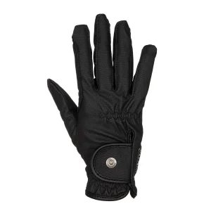 Equestro Guanti unisex in pelle sintetica con chiusura a strappo