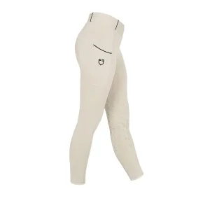 Equestro Leggings bambina slim fit con grip e logo