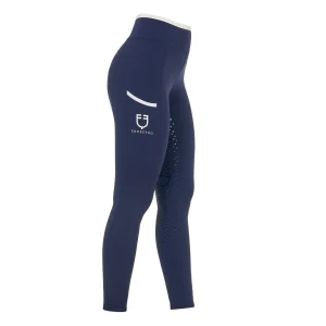 Equestro Leggins donna traforati con grip in silicone