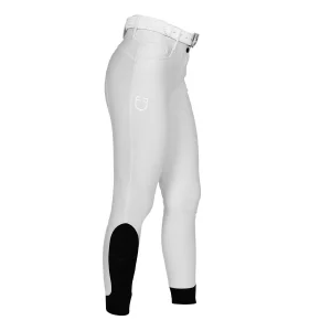 Equestro Pantaloni donna Full Grip vita alta con logo in strass