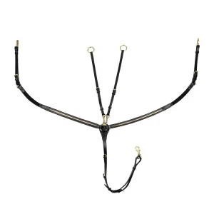 Equestro Pettorale in pelle con forchetta e clincher in ottone