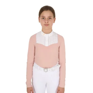 Equestro Polo Bambina Slim Fit Concorso con Strass