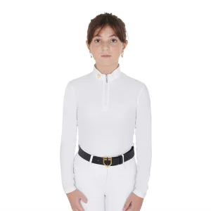 Equestro Polo Bambina Warm+ Slim Fit manica lunga