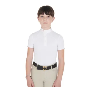 Equestro Polo Clara bambina slim fit traspirante