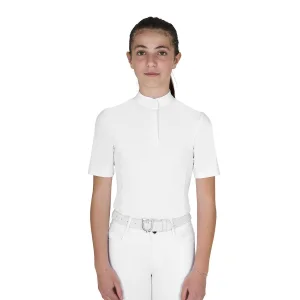 Equestro Polo Concorso Bambina Slim Fit con Bottoni