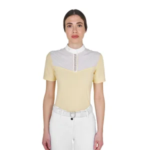Equestro Polo Concorso Donna Slim Fit con Inserti Simil Seta