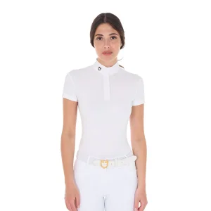 Equestro Polo Donna Slim Fit Colletto Coreano