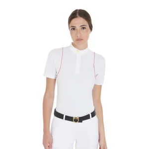 Equestro Polo donna slim fit da concorso con bottoni