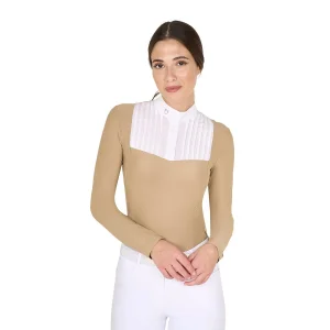 Equestro Polo Donna Slim Fit da Concorso con Strass