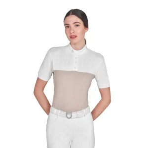 Equestro Polo donna Slim Fit in tessuto tecnico e mesh
