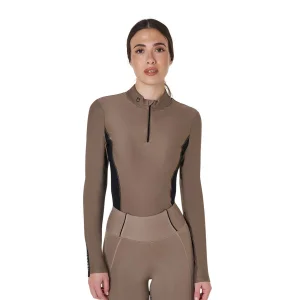 Equestro Polo tecnica donna manica lunga Slim Fit