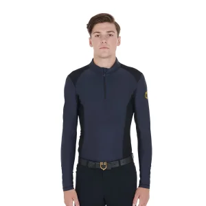 Equestro Polo uomo slim fit manica lunga