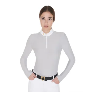 Equestro Polo Warm+ donna manica lunga in tessuto tecnico