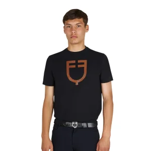 Equestro T-shirt Basic Uomo Slim Fit con Logo Glossy