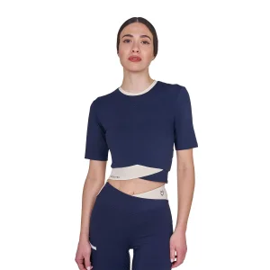 Equestro T-shirt Crop Donna in Tessuto Tecnico