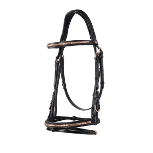 Equestro Testiera inglese Clincher Oro Rosa in cuoio