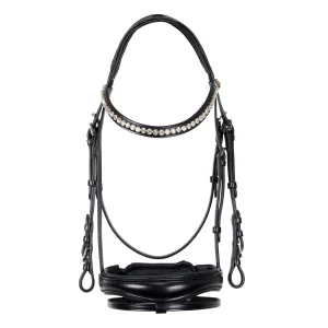 Equestro Testiera inglese Crank in cuoio con brillantini