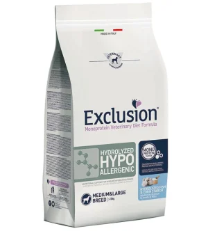 Exclusion Dog Hydrolized Medium/Large Hypo Pesce/Amido 2kg - Dorado