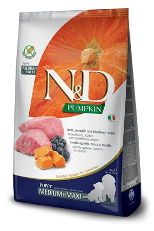 Farmina N&D Pumpkin Puppy Medium Maxi Agnello e Mirtillo 12 kg