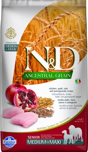 Farmina ND Dog Ancestral Medium/Maxi Senior Pollo/Melograno KG 2,5