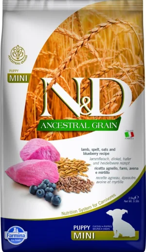 Farmina N&D Ancestral Mini Puppy Agnello & Mirtillo 2,5 kg