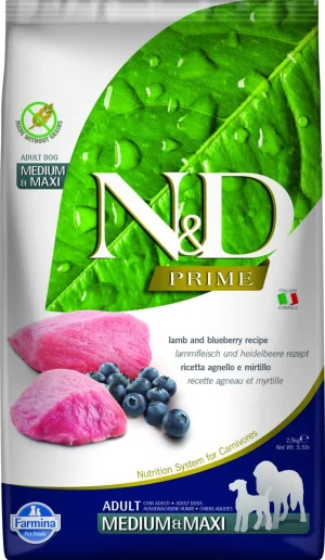 Farmina N&D Prime Agnello & Mirtillo Adult Medium/Maxi 2,5 kg