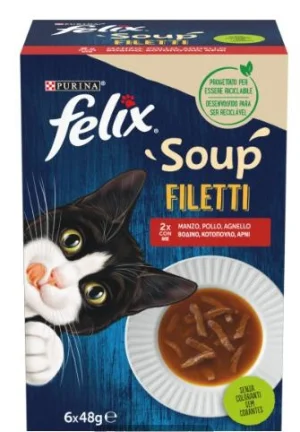 Felix Soup Filetti Selezioni Deliziose con Manzo/Pollo/Agnello 6 x G - Purina