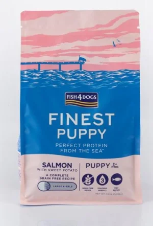 FISH4DOGS Finest Puppy Salmone/Patate (Large Kibble) kg 1,5