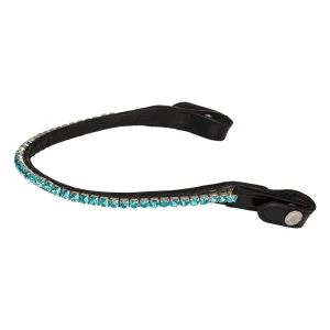 Frontalino in pelle di vitello con cristalli rotondi - Acavallo