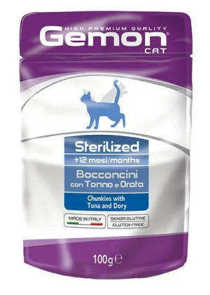 Gemon Cat Bocconi Sterilized Tonno/Orata - 24 x 100 g