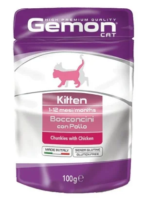 Gemon Cat Kitten Pollo - Buste 24 x 100 g