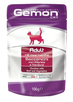Gemon Cat Manzo e Verdure Multipack 24 x 100 g