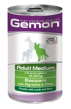 Gemon Dog Medium Bocconi Agnello e Riso 12 x 1250 g