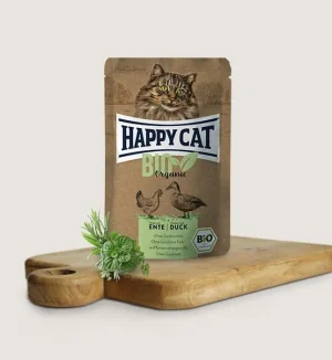 HappyCat Bio Buste Pollo/Anatra per Gatti 12 x 85 g