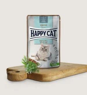 HappyCat Sensitive Care Skin & Coat - Umido per gatti 24 x 85 g
