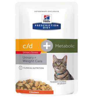Hill's c/d Urinary Stress + Metabolic Gatto Bustine 12 x 85 g