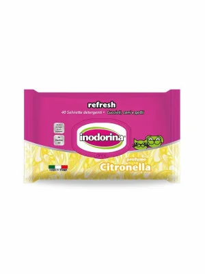 Inodorina Salviette alla Citronella per Cani - 40 pz