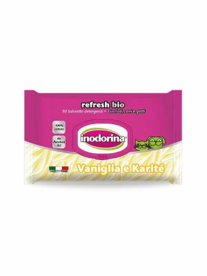 Inodorina Salviette Bio Vaniglia e Karité per Cani - 30 pz