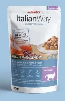 Italian Way Cat Sterilized Buste 28 x Gr 85 Salmone/Mirtilli - Giuntini