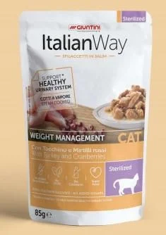 Italian Way Cat Sterilized Sfilaccetti Tacchino e mirtilli 85 g