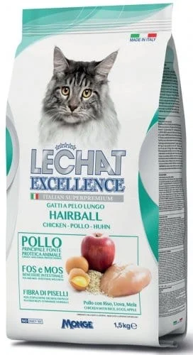 LeChat Excellence Crocchette Hairball per Gatti al Pollo