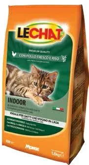 LeChat Premium Indoor Pollo e Riso Crocchette per Gatti 1,5 kg